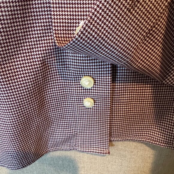 Brooks Brothers 1818 Regent Non-Iron Shirt Burgundy Micro Houndstooth 17 6/7 - Picture 6 of 10